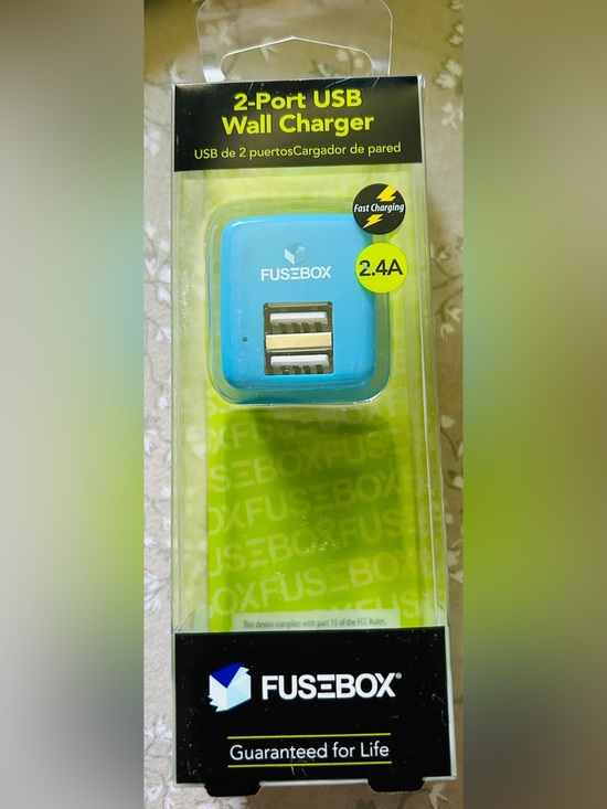 Fusebox Other - Fusebox Fast Charging Dual USB Wall Charger - Blue